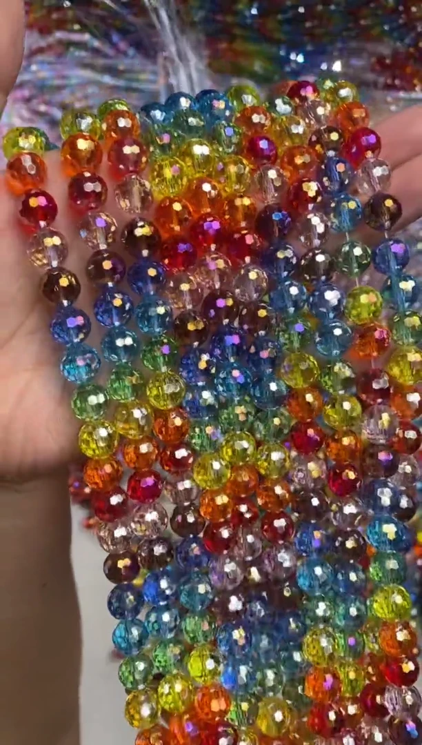 玻璃08143卡10蹦迪彩虹色1条