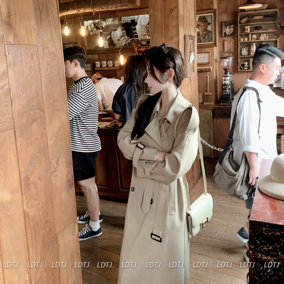LDTJ高定 秋名媛韩系頂奢级美拉德英伦复古休闲高级感风衣外套女