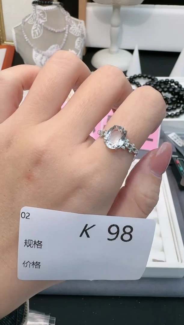 【闪购商品】水晶戒指银S925镶嵌多样性发一K98