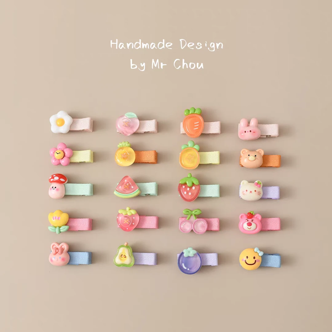 韩系宝宝包布发夹水果发饰儿童卡通发卡婴儿小夹子女童刘海夹头饰