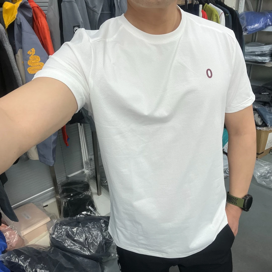 O跑夏季半袖圆领男款纯色速干短袖男士透气运动T恤