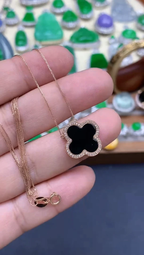 颈饰18K金镶嵌翡翠329-中国好珍宝