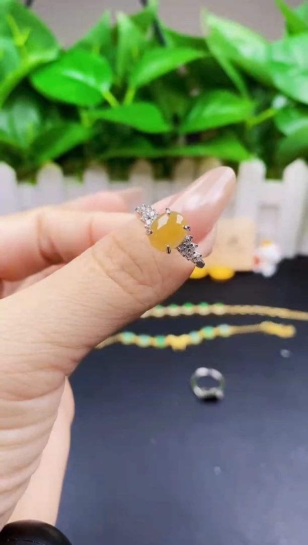 翡翠戒指银S925镶嵌12