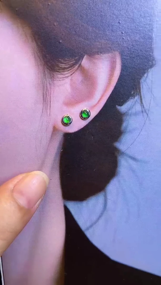 翡翠银S925镶嵌吊坠(不含链)白