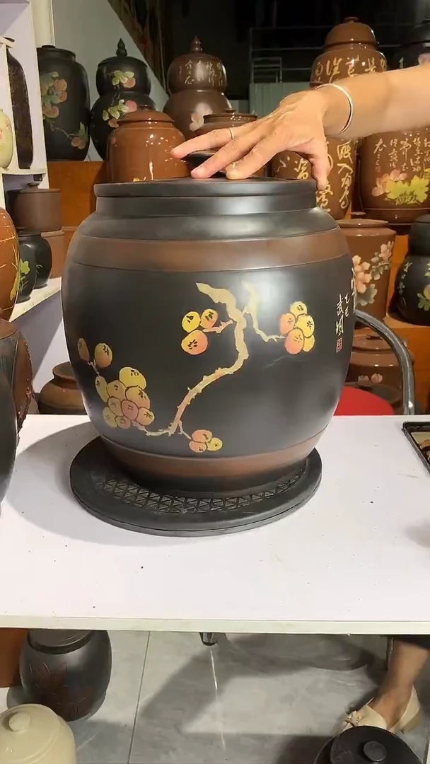 五号彩填茶缸枇杷图