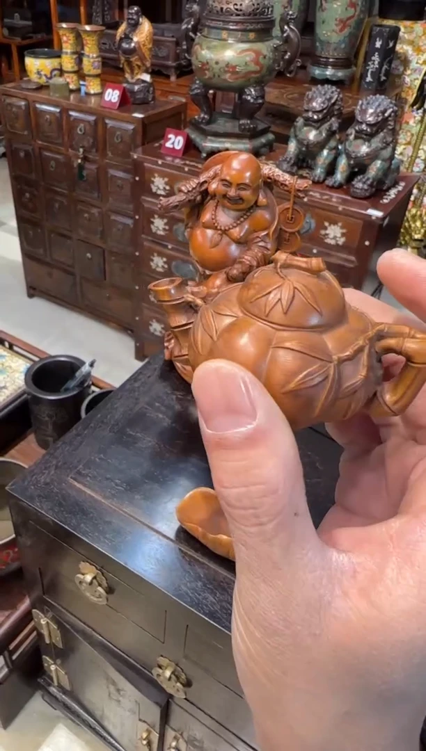 木木头款黄杨竹节把把壶68