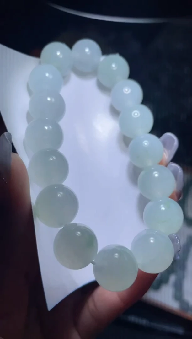 定制翡翠未镶嵌天然缅甸A货翡翠手串48