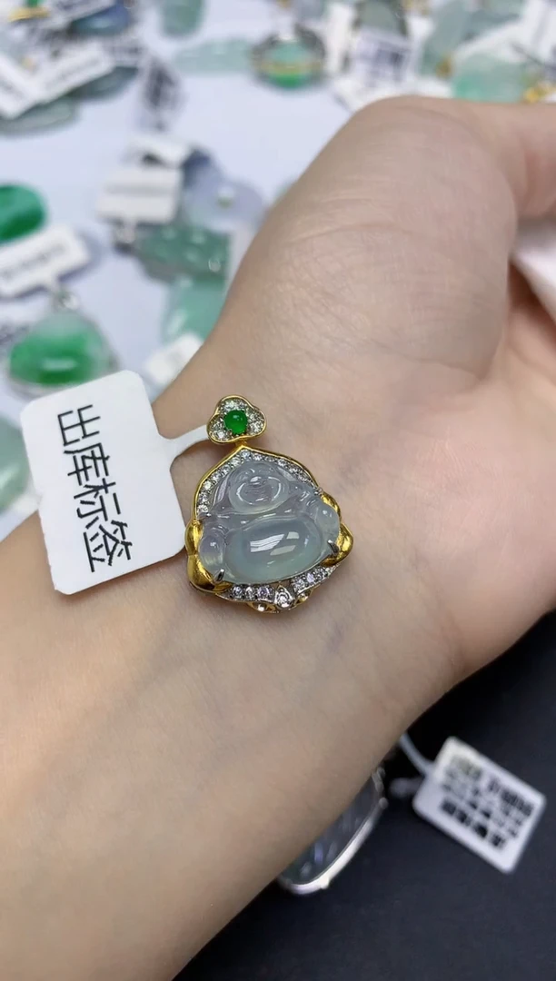 颈饰未镶嵌翡翠天然缅甸翡翠A货百元以上9元证书费自理