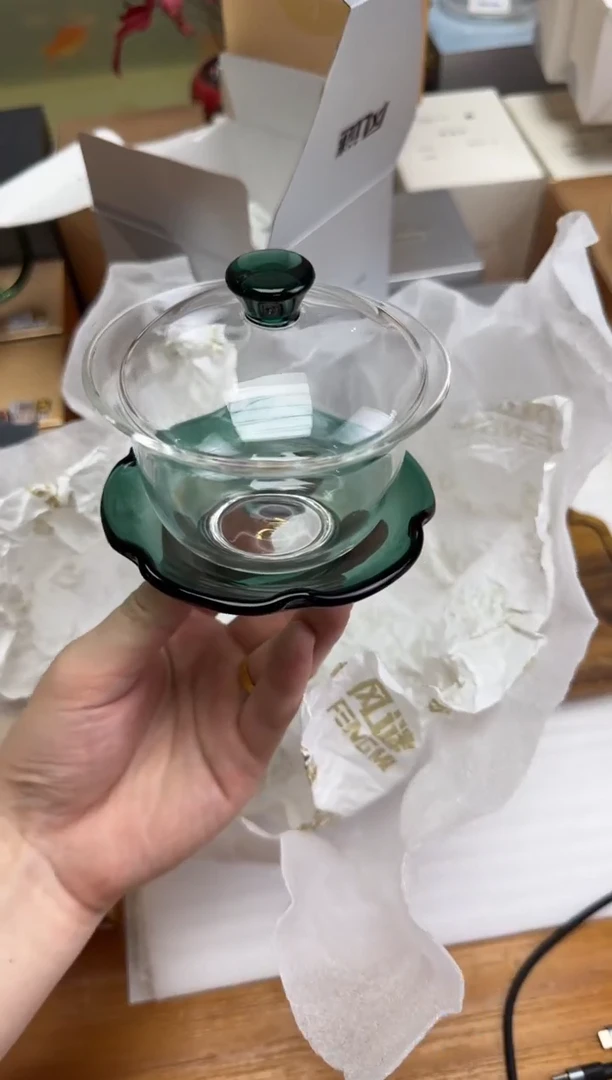 风谜金标荷悦盖碗墨绿