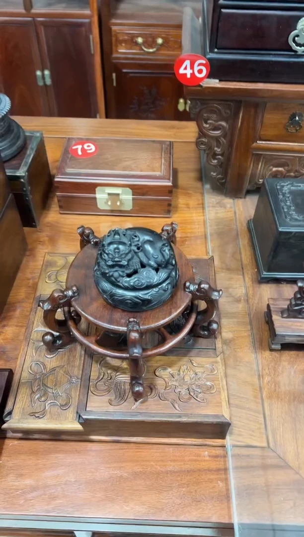黑檀木小号香炉111