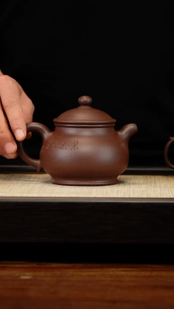 茶壶紫砂刻绘大潘壶