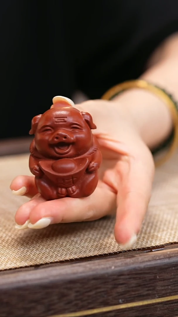 茶壶紫砂朱泥 福猪茶宠