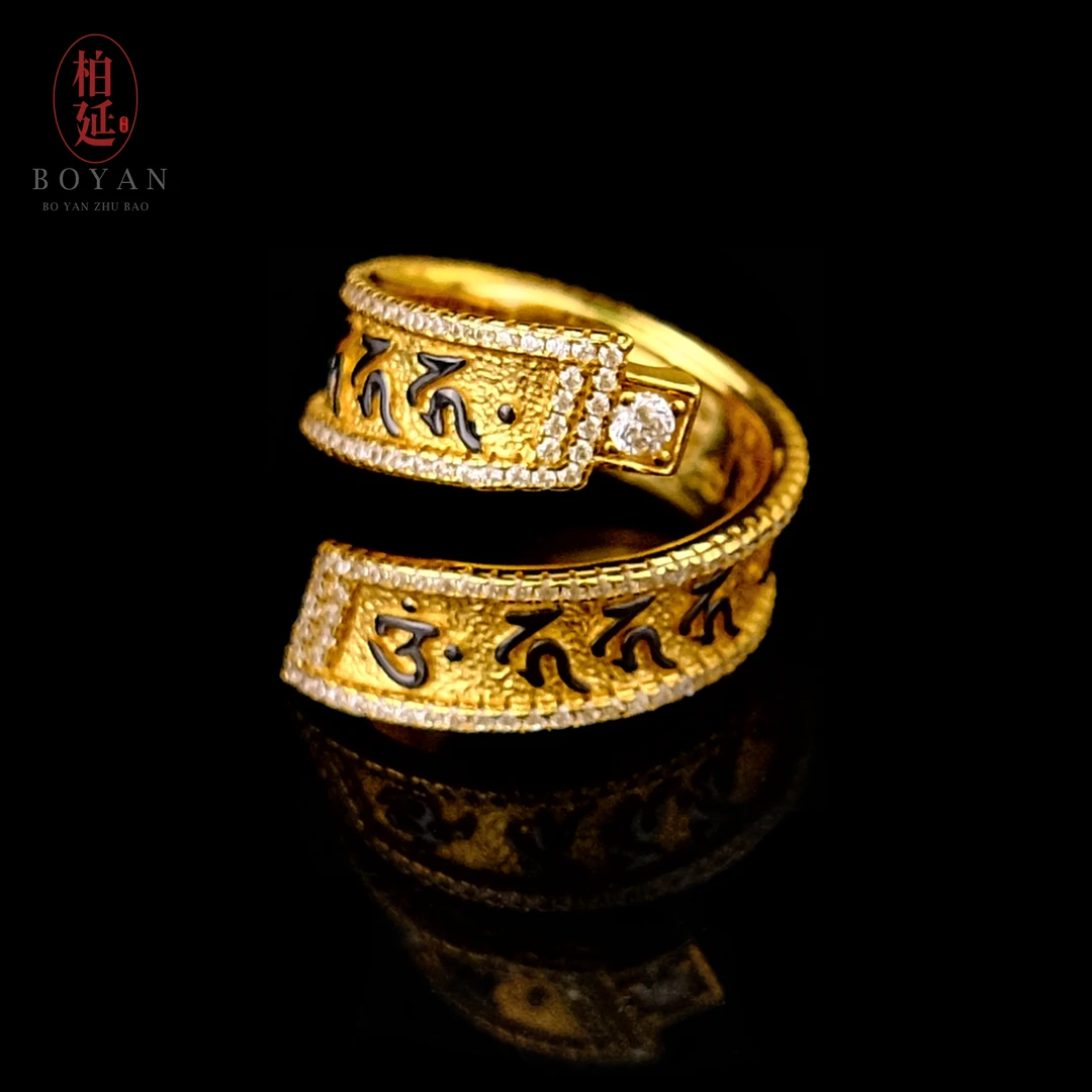 925银戒指 【定制版】手工地藏王双圈戒指时尚百搭-小众珠宝BY2555