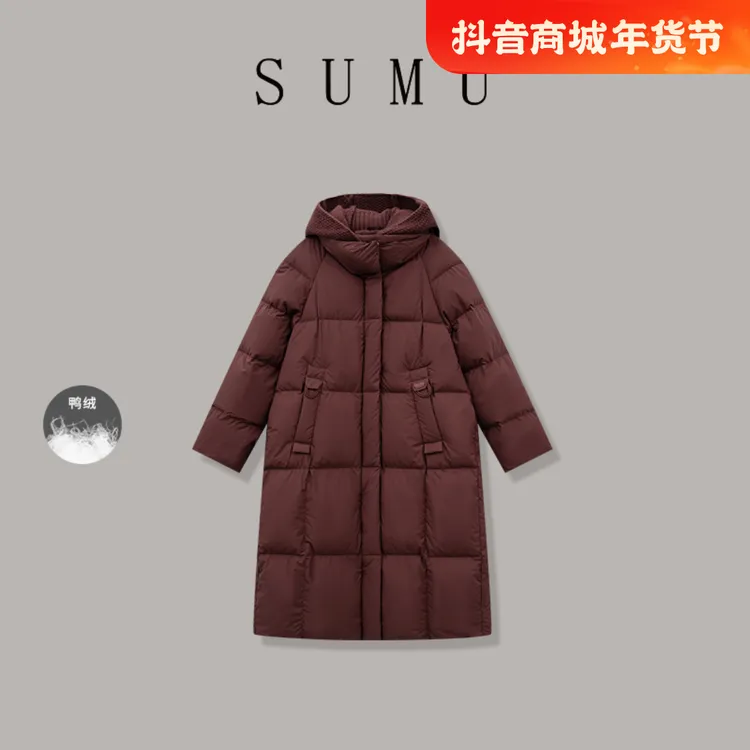 宿慕SUMU 女款连帽羽绒服12-30 冬季2024新款时尚羽绒服G3401D