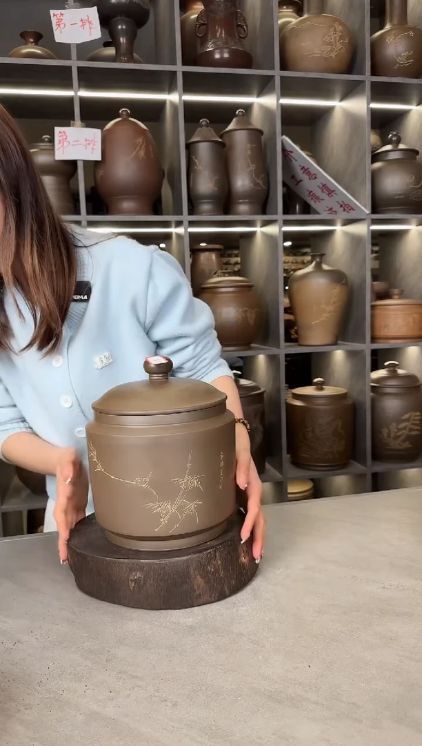 【闪购商品】罐本陶手作泥兴陶1.5-2斤茶叶罐（瑕疵