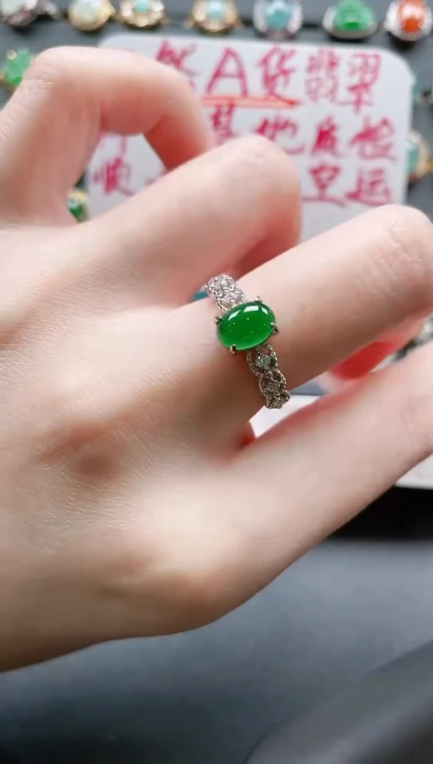 【闪购商品】翡翠戒指银S925镶嵌11111111