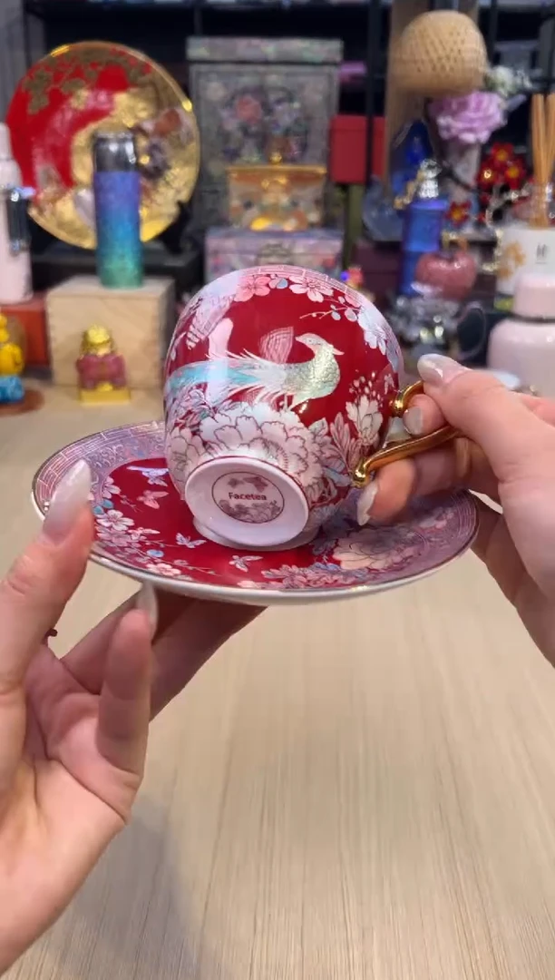 48灵羽和鸣咖啡杯-红色