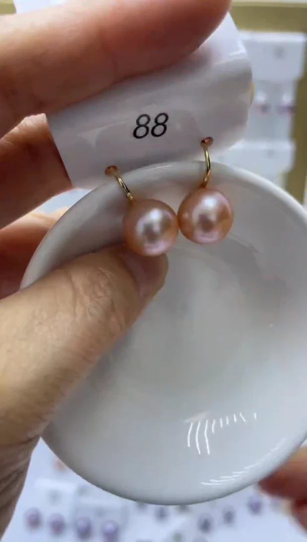银S925镶嵌耳饰淡水珍珠88