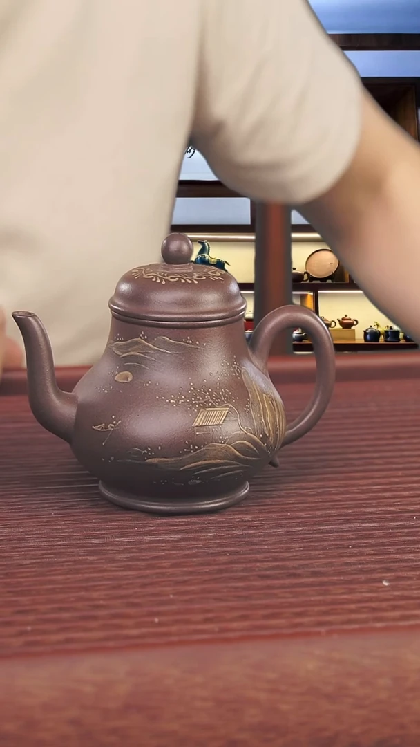 茶壶紫砂160cc顾氏手工紫砂