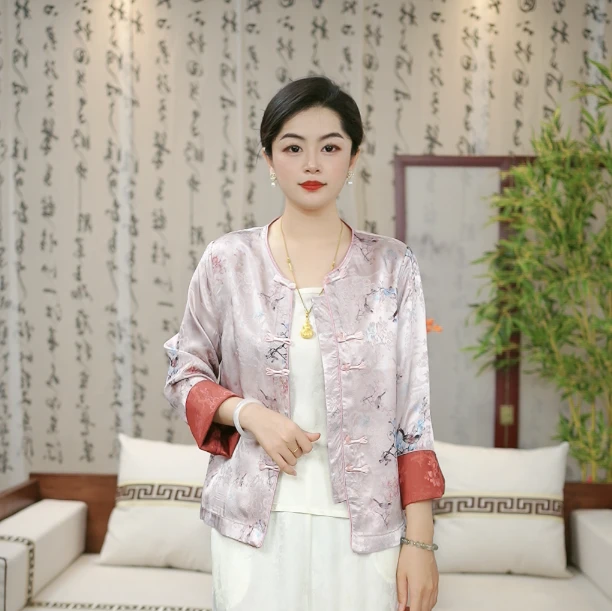 【喜上眉梢 |外套】新中式提花国风休闲百搭透气薄外套