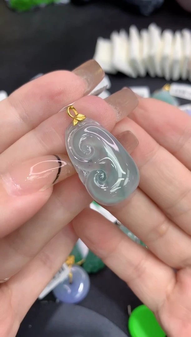 吊坠(不含链)18K金镶嵌翡翠111111111