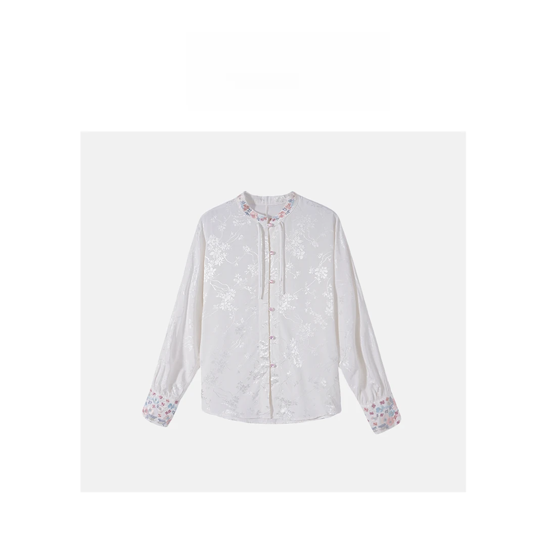 2025新款新中式开衫重工设计师提花刺绣衬衫春季轻薄外套82986