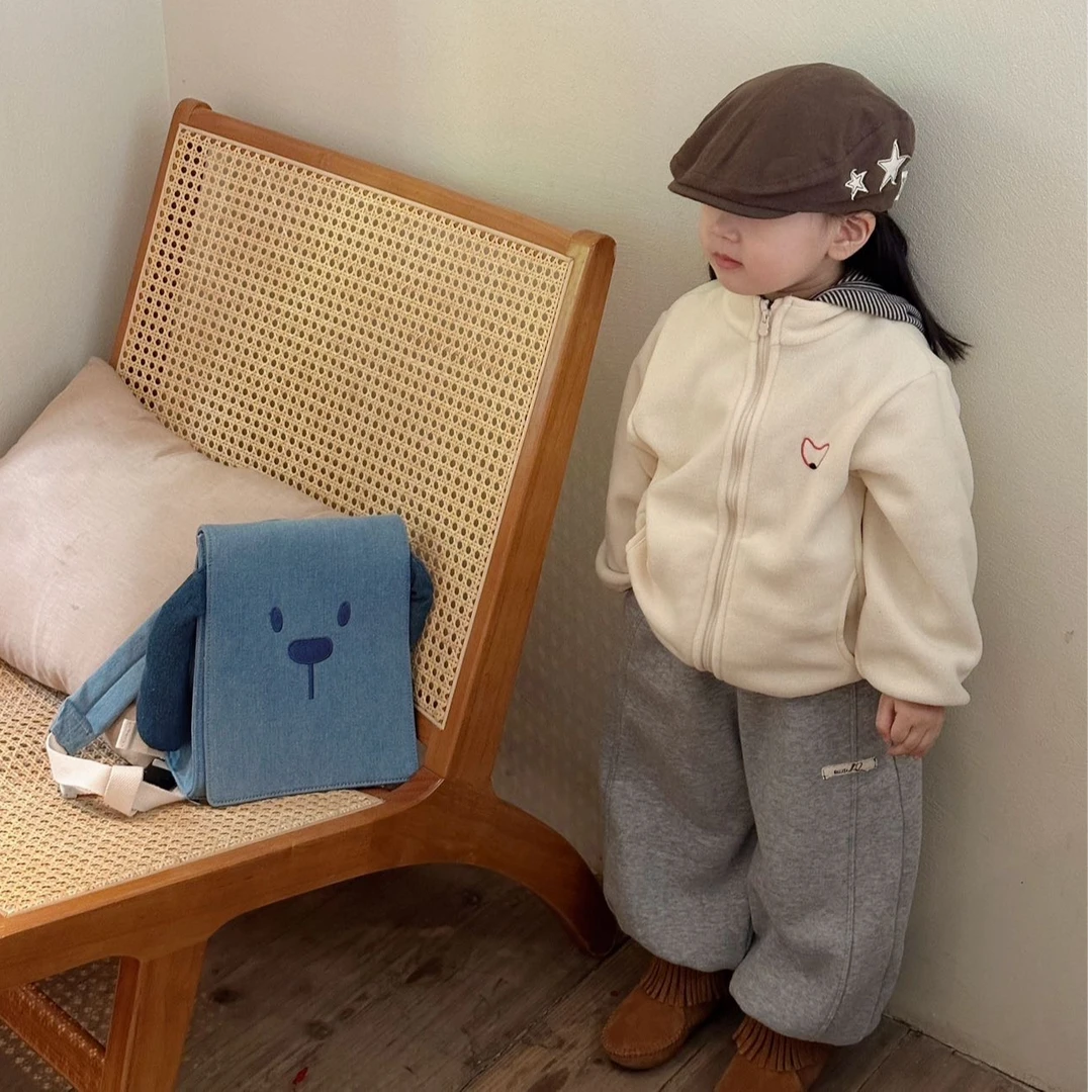 壹妈童装女童秋季套装新款洋气儿童休闲运动风百搭外套灰色卫裤