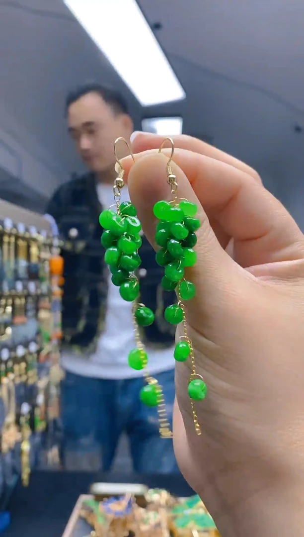 【闪购商品】翡翠耳饰合金33翡翠耳钩