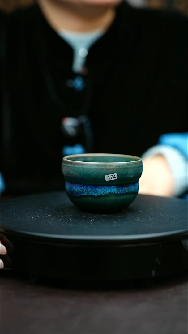 174#原矿钧瓷炉钧釉福禄杯