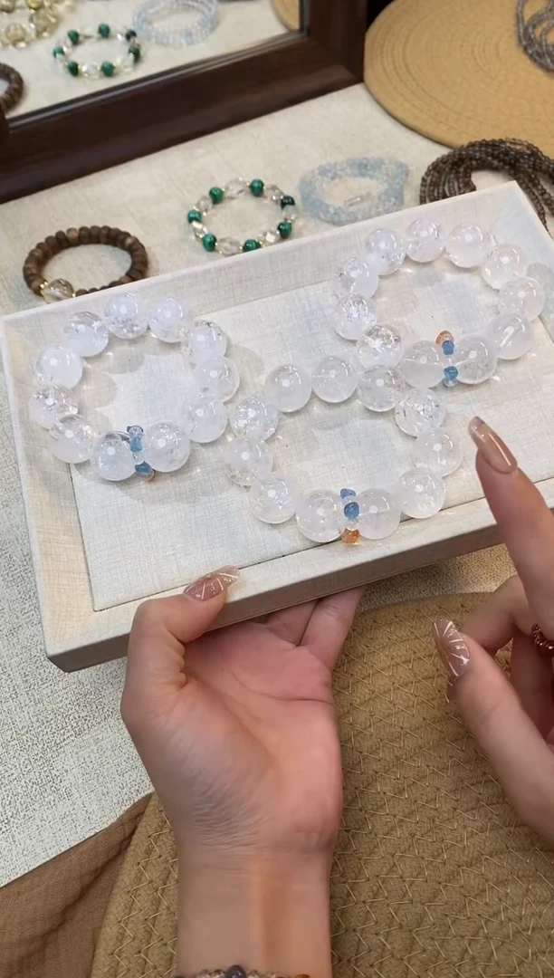 合金手链水晶《星河灿烂》白阿塞水晶设计款手串18-19mm多样性发一