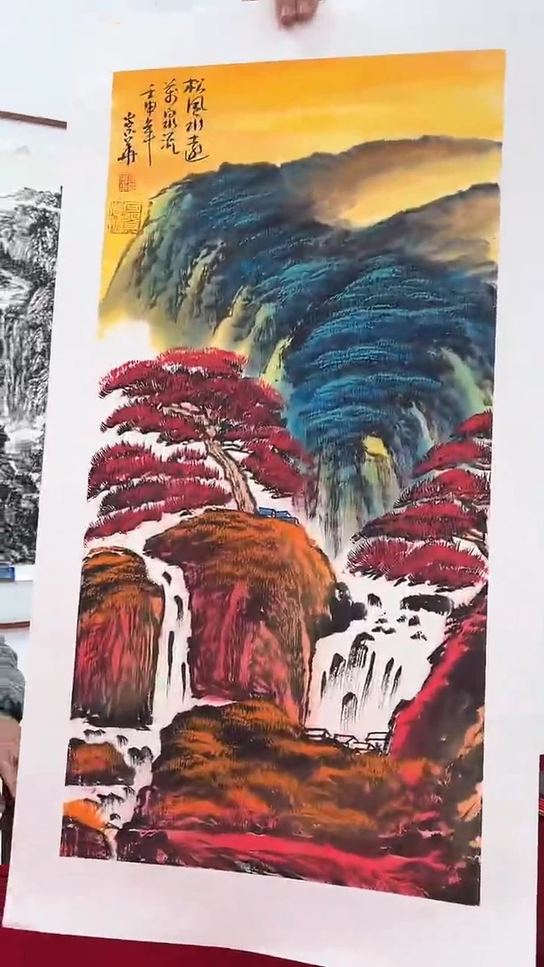 国画辛崇华绘画2pc山水