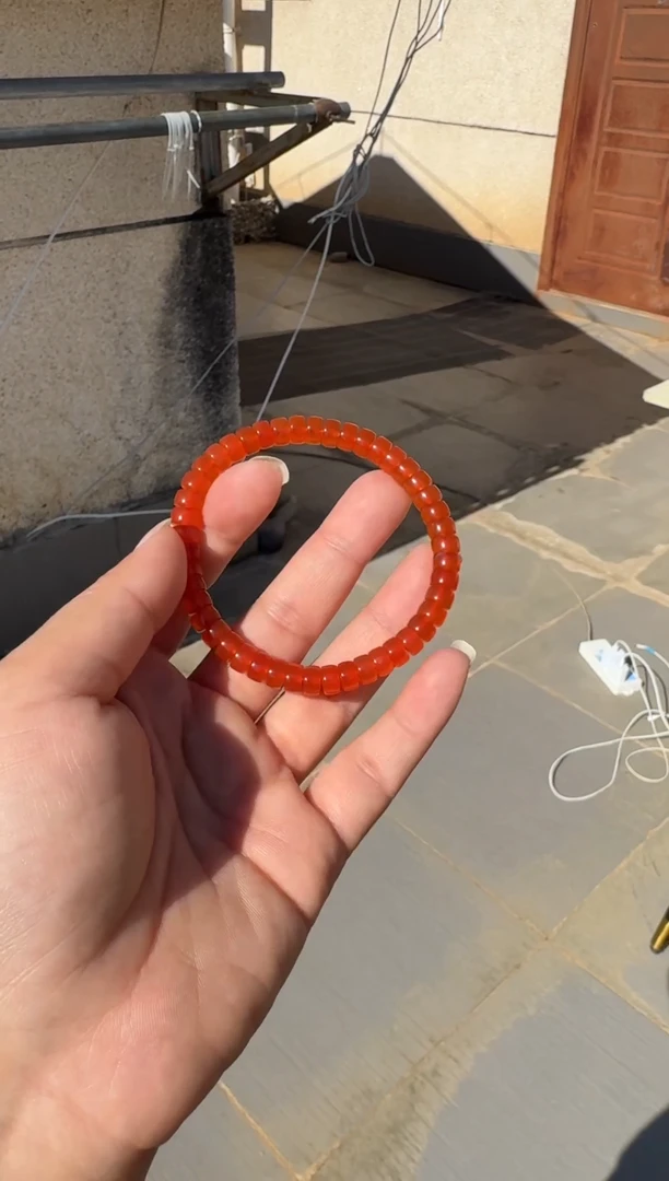 未镶嵌手串南红玛瑙原矿无优化南红 河湾冰橘药片手串