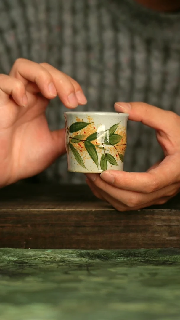 陶瓷青诗集手工手绘瓷器