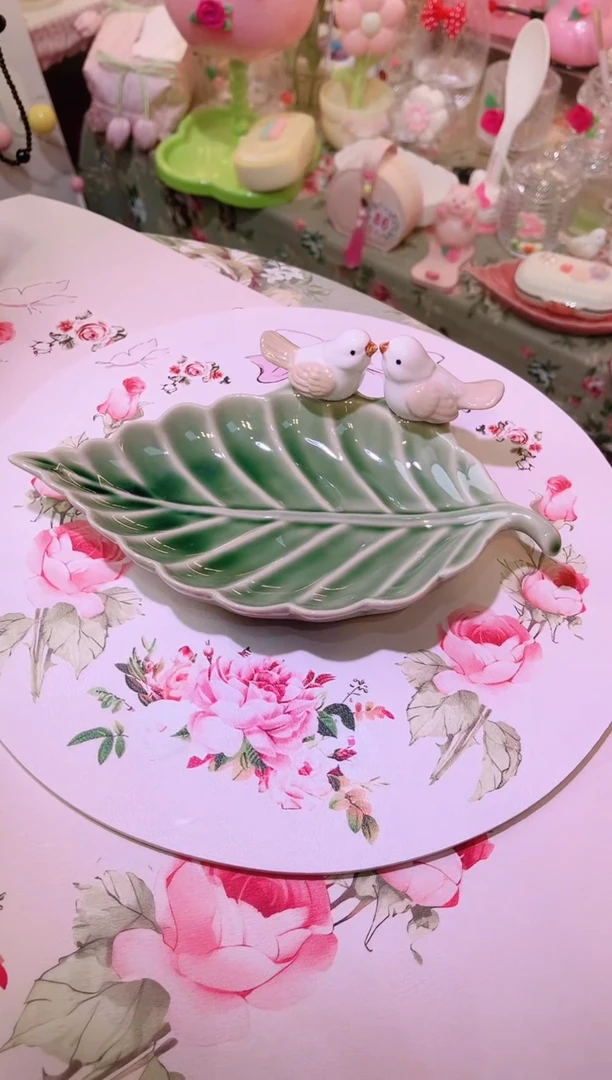 家居美物~树叶甜品盘绿色~品质好发货快放心拍！