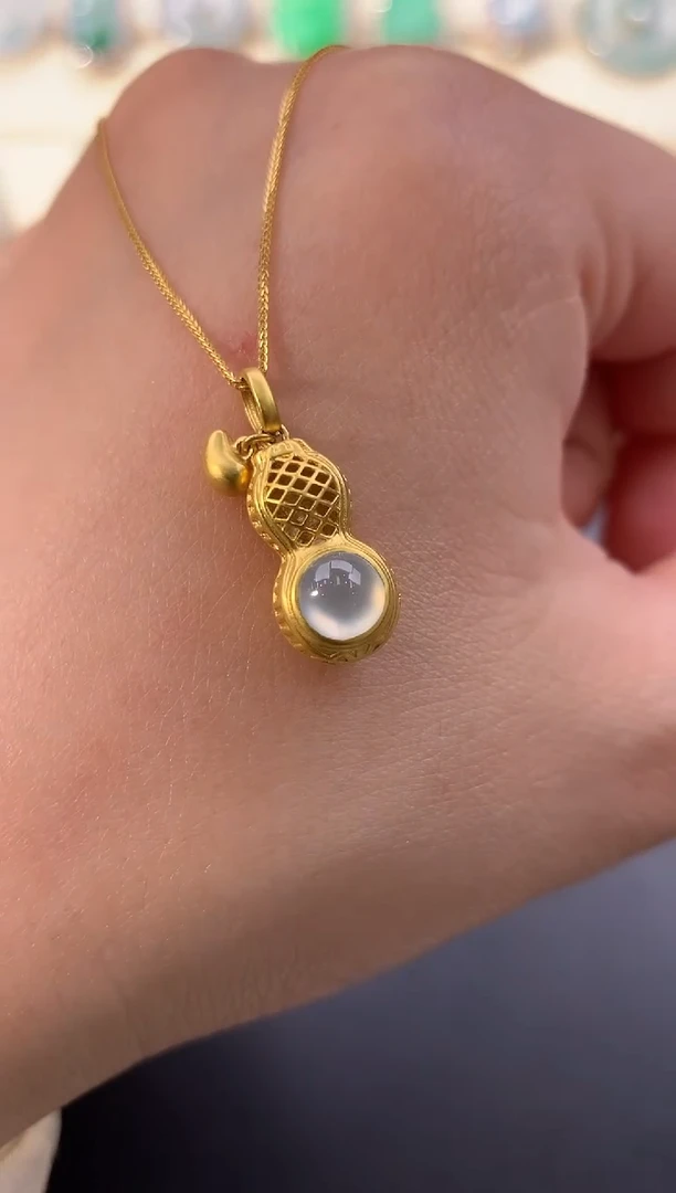 【闪购商品】翡翠颈饰18K金镶嵌W46