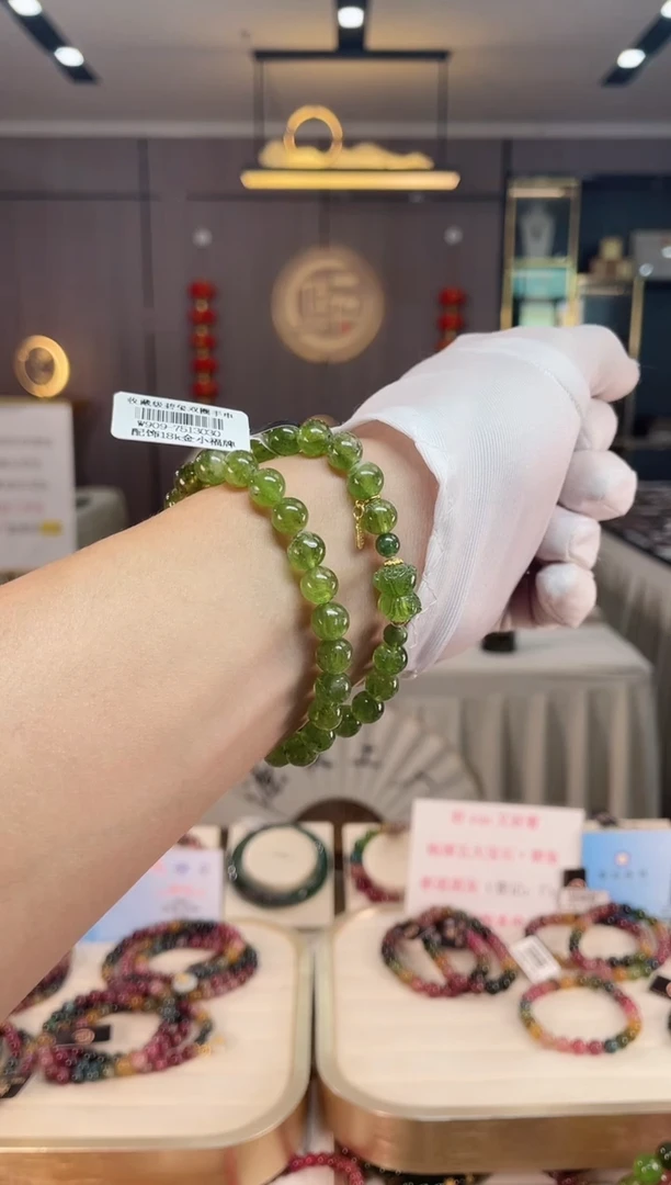 未镶嵌老矿碧玺双圈手串7mm+碧玺（多样性发一条） xion