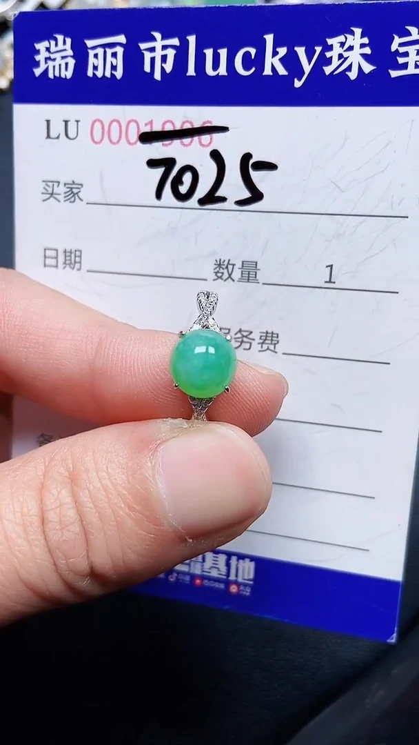 颈饰银S925镶嵌翡翠啥*黑7025