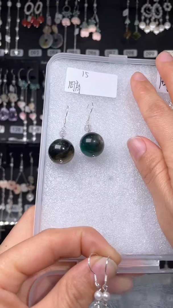 紫晶耳饰银S925镶嵌周育
