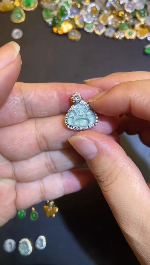 吊坠(不含链)银S925镶嵌翡翠1