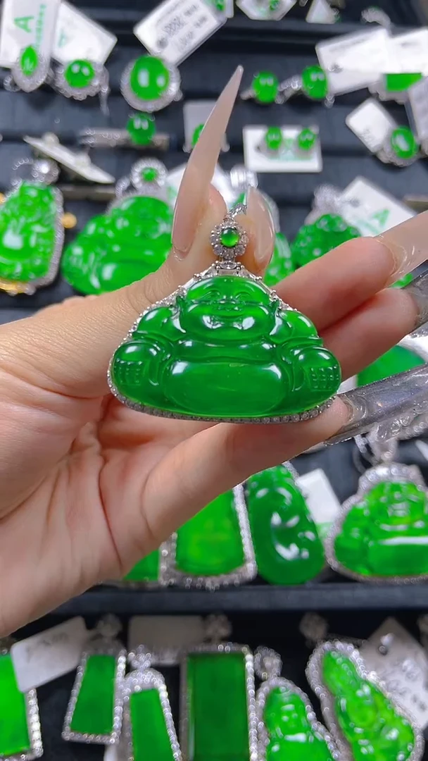 翡翠银S925镶嵌颈饰11