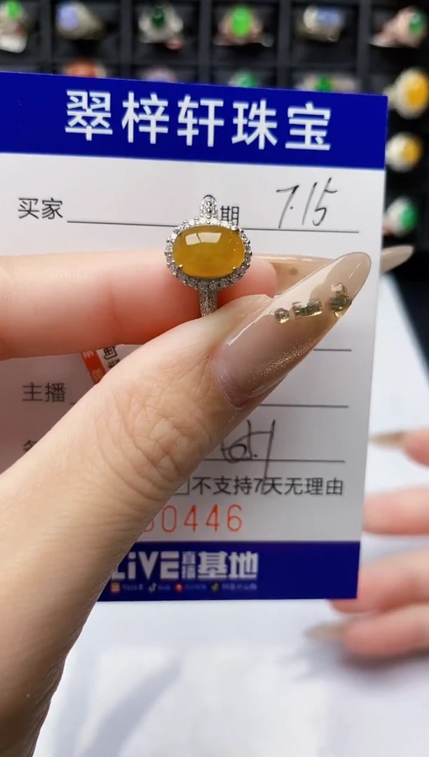翡翠戒指银S925镶嵌0446