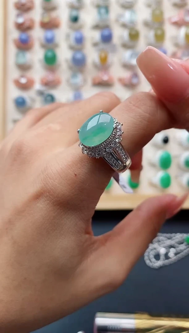 翡翠戒指未镶嵌缅甸天然A货翡翠22   7-1