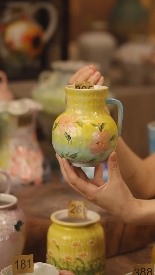 陶瓷385景德镇设计师手作花器摆件侘寂风