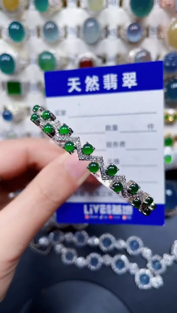 银S925镶嵌手镯翡翠361