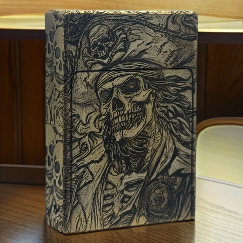 复刻英国伦敦抽屉黄铜煤油打火机五面浮雕海岛船长异性个性送人便