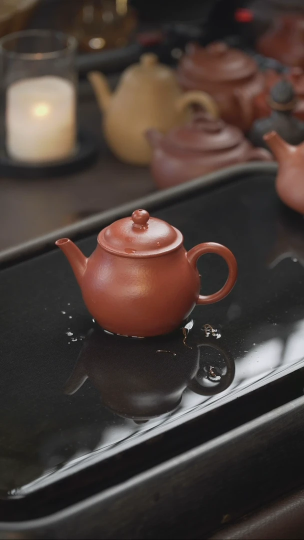 茶壶紫砂40 古莲子 朱泥 120cc