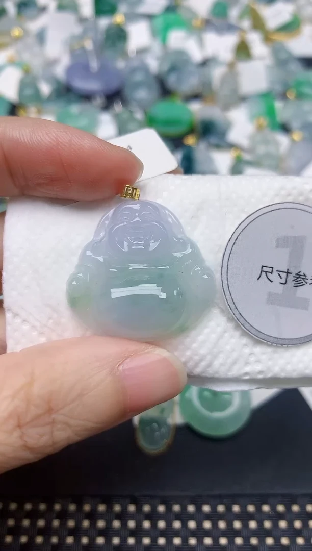 颈饰18K金镶嵌翡翠天然缅甸A货翡翠