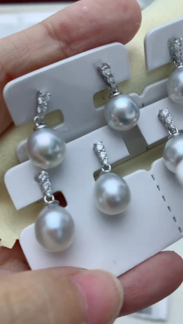 银S925镶嵌耳饰海水珍珠w81 多样性发其一