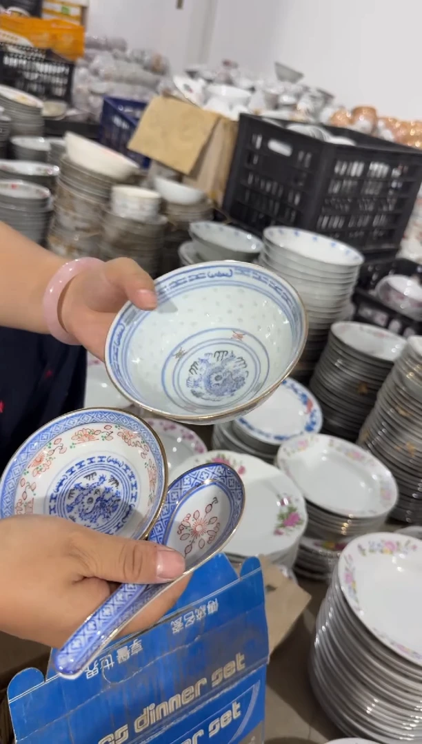 摆件玲珑一碗一勺一碟微瑕请慎拍