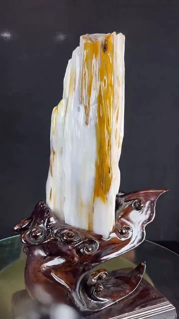 缅甸天然树化玉摆件